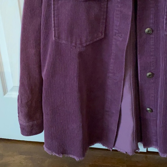Zara Corduroy Shacket Shirt Jacket sz Small Purple - Picture 3 of 6